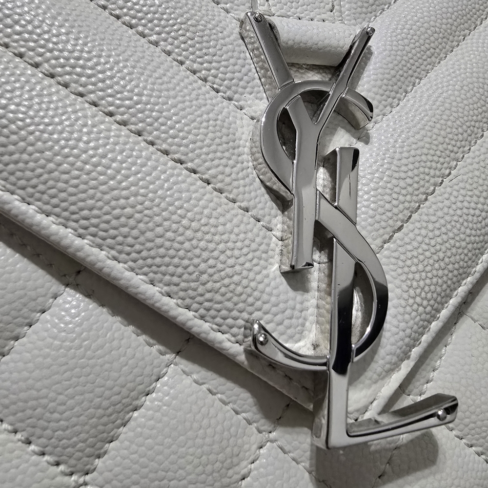RARE YSL Saint Laurent ENVELOPE LARGE IN MIX MATELASSÉ GRAIN DE POUDRE MSRP$3700 - Picture 10 of 15